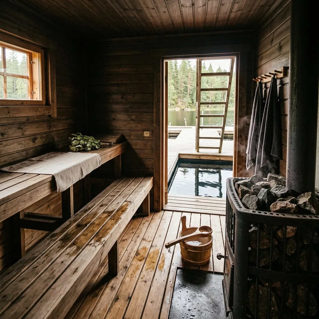 Finská sauna a ochlazovací bazének pro správné prohřátí těla v Havířově