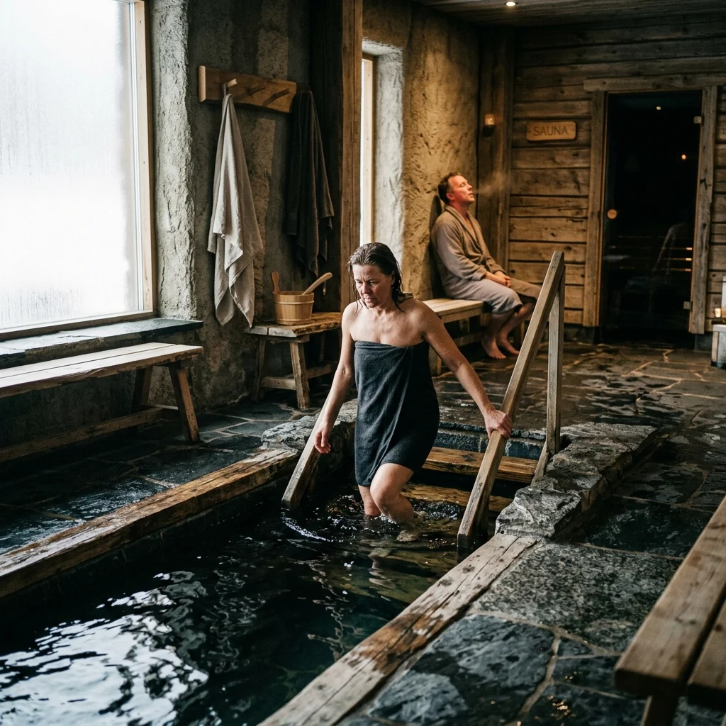 Ochlazovací bazén a relaxační zóna ve wellness centru v Praze