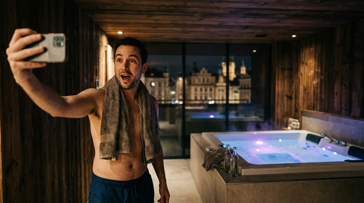 Luxusní privátní finská sauna a vířivka ve Wellness Lublaňská v Praze na Vinohradech.